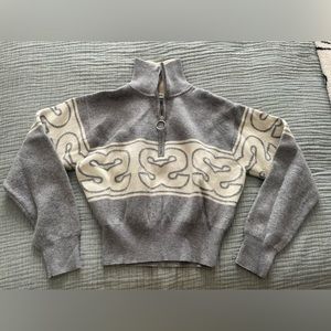 Sandro Leroy Jacquard Half-Zip Sweater